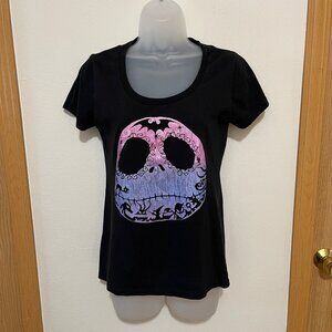 Disney Nightmare Before Christmas Jack Skellington Pink & Purple Sugar Skull Tee